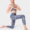 SWEATY BETTY Leggings | Super Soft 7/8 Yoga Leggings Sb6916A 78 Blue-Ripple-Snake-Pr