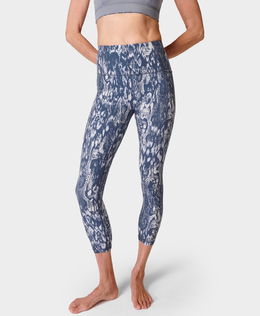 SWEATY BETTY Leggings | Super Soft 7/8 Yoga Leggings Sb6916A 78 Blue-Ripple-Snake-Pr