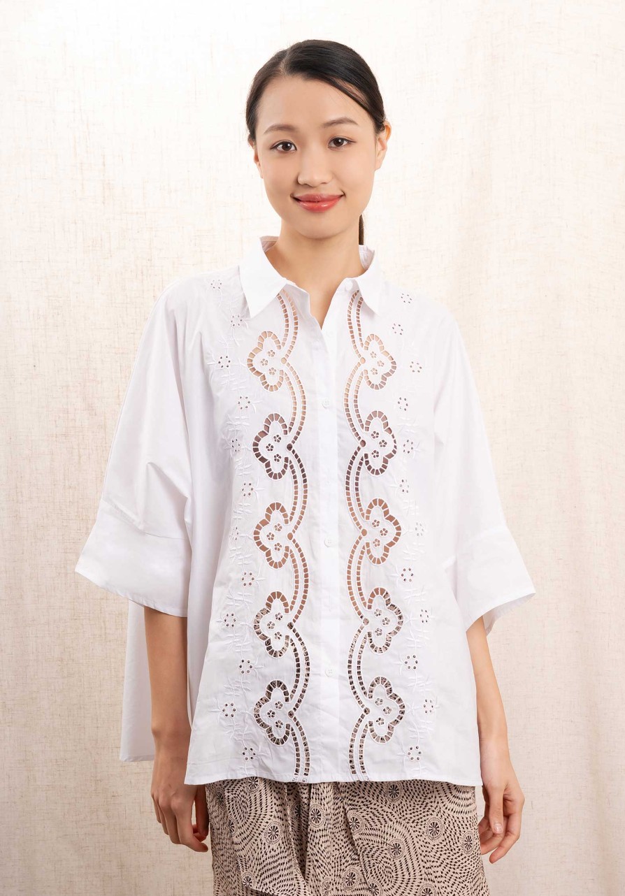 CLEMENCE Tops & Shirts | Blouse Sc201 White