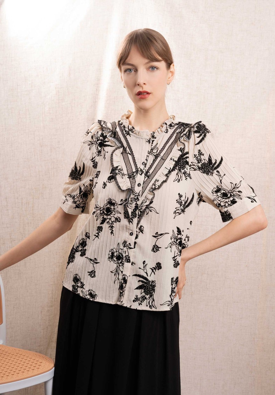 CLEMENCE Tops & Shirts | Blouse Ij23658 Ecru