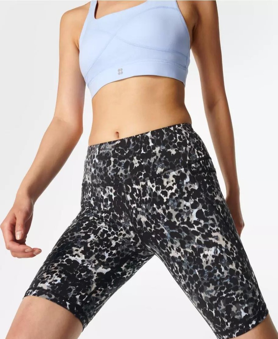 SWEATY BETTY Pants & Shorts | Power 9 Biker Shorts Sb4822Ap L Grey-Dapple-Print