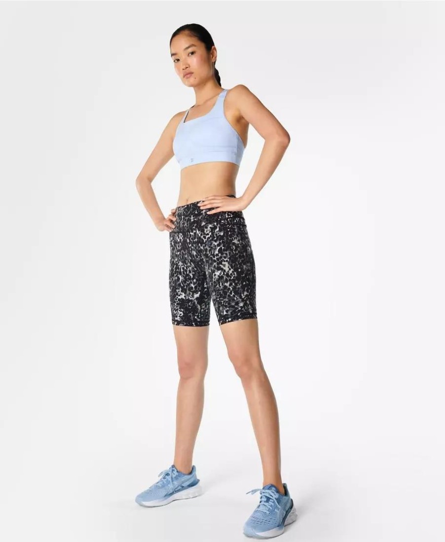 SWEATY BETTY Pants & Shorts | Power 9 Biker Shorts Sb4822Ap L Grey-Dapple-Print