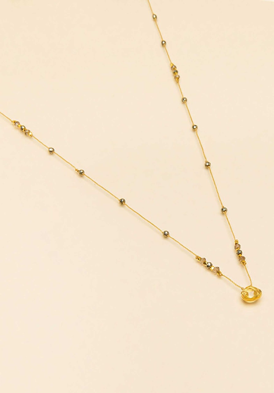 UNE A UNE All Jewelry | Necklace 1Clpp Gold-Pyrite