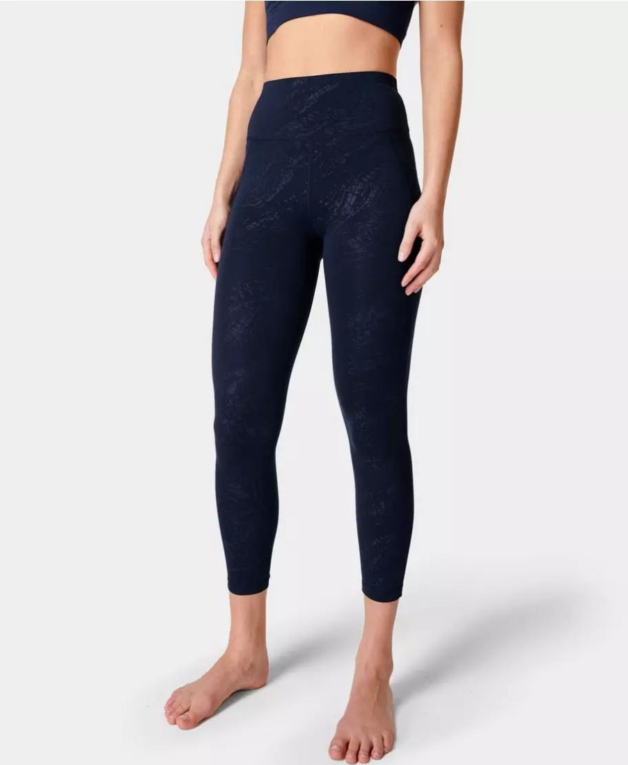 SWEATY BETTY Leggings | All Day 7/8 Embossed Leggings Sb8946E 78 Blue-Textured-Croc-E