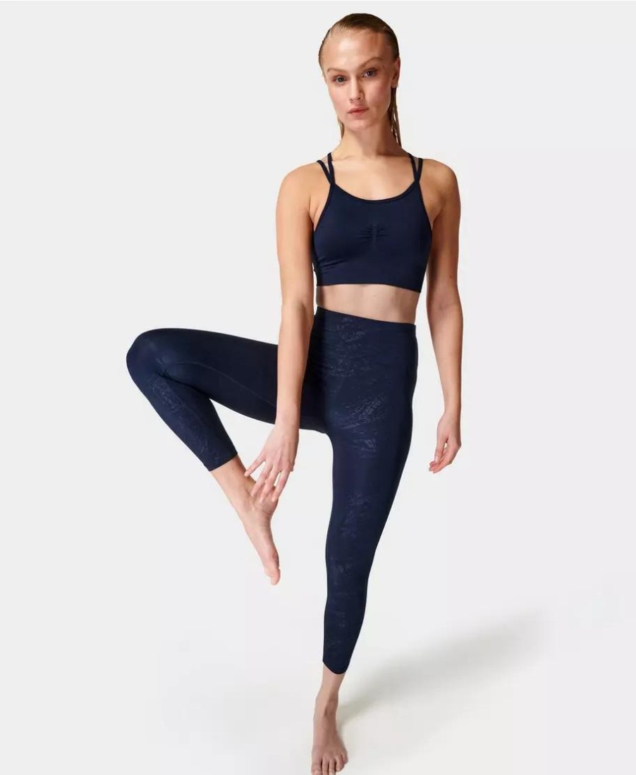 SWEATY BETTY Leggings | All Day 7/8 Embossed Leggings Sb8946E 78 Blue-Textured-Croc-E