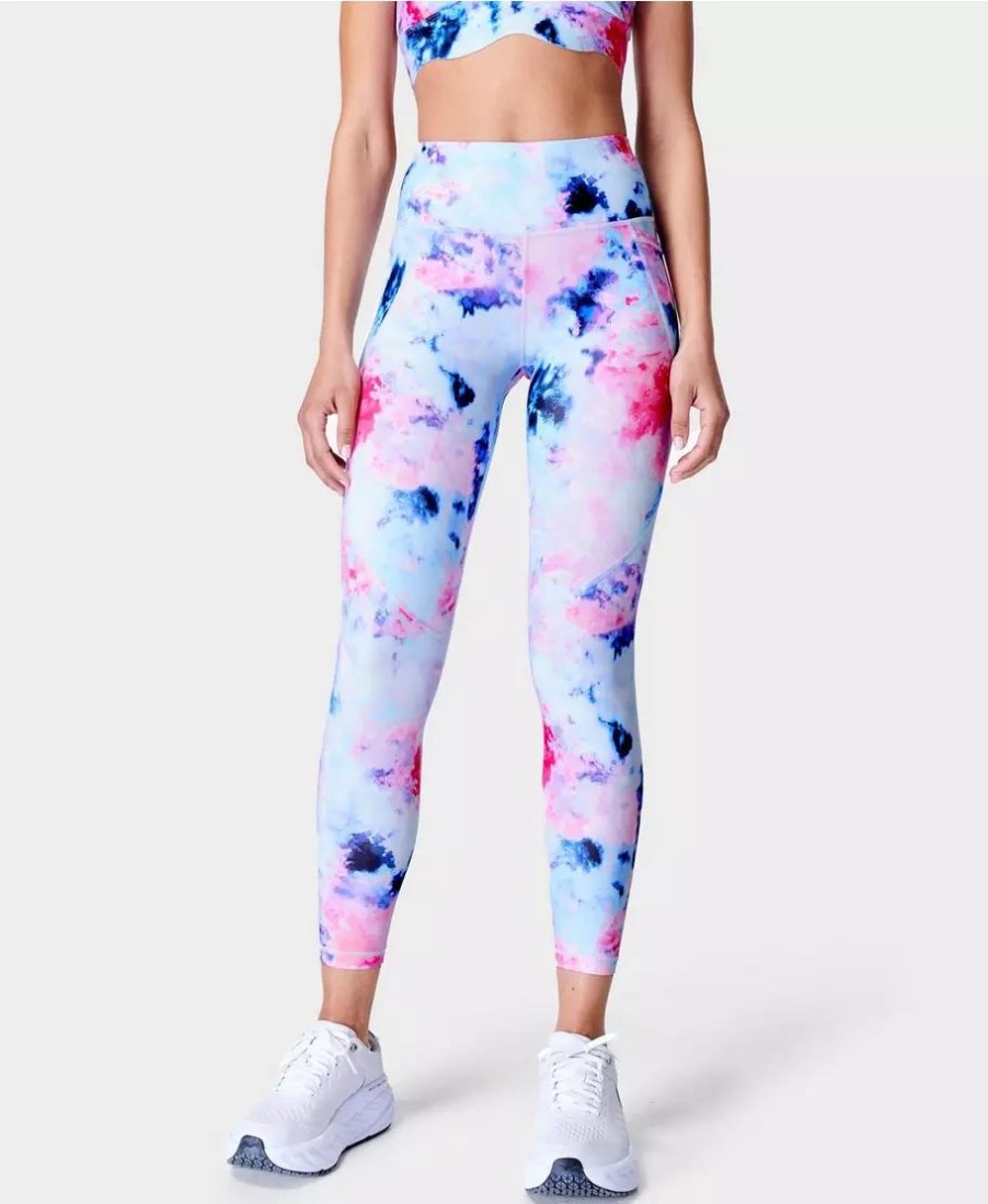 SWEATY BETTY Leggings | Power 7/8 Workout Leggings Sb5400A 78 Pink-Acid-Spray-Dye