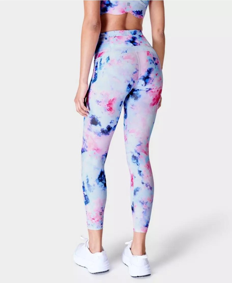 SWEATY BETTY Leggings | Power 7/8 Workout Leggings Sb5400A 78 Pink-Acid-Spray-Dye