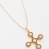 SORU All Jewelry | Necklace Pearl Cross Cord Gold-White