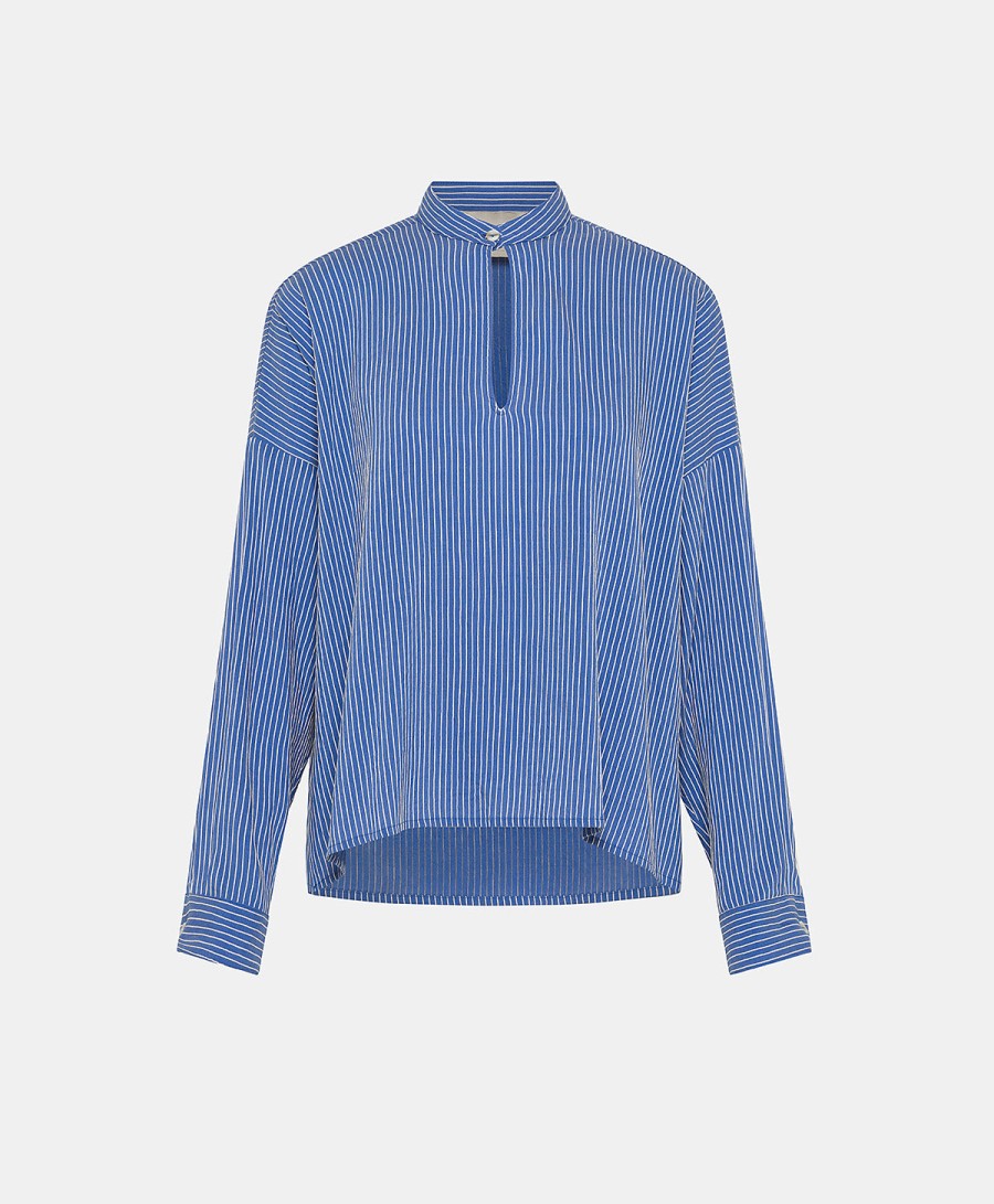 MOMONI Tops & Shirts | Blouse Mobl005 Zoe Blouse Azzurro-Panna