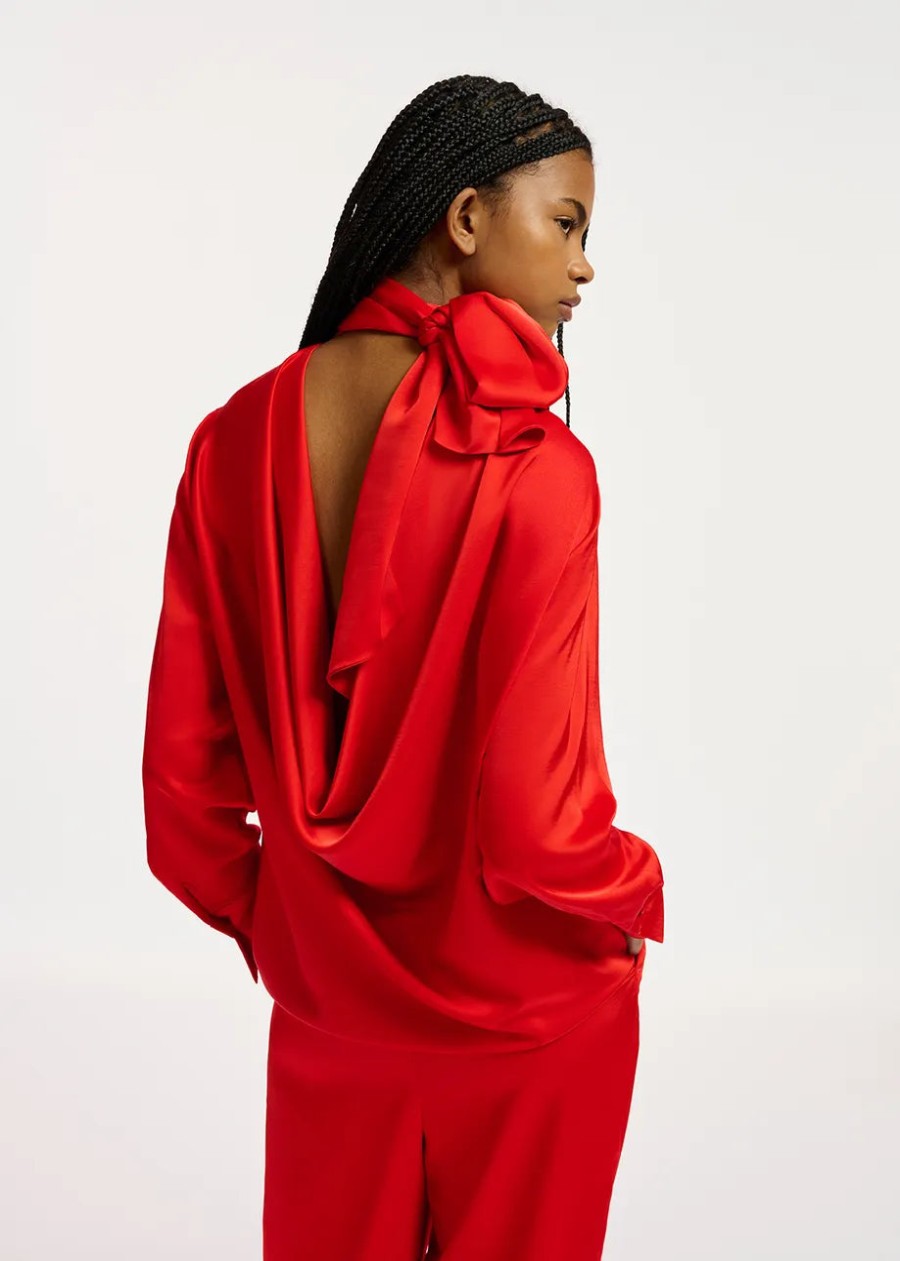 ESSENTIEL ANTWERP Tops & Shirts | Blouse Esatin Red