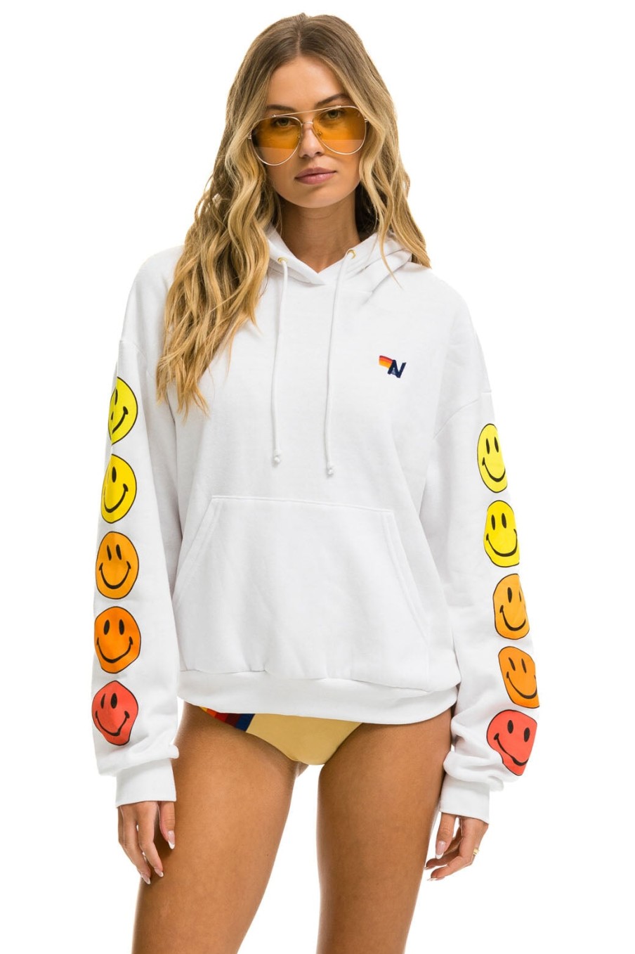 AVIATOR NATION Tops & Shirts | Hoodie Smiley Sunset Hdprxsmlsun White