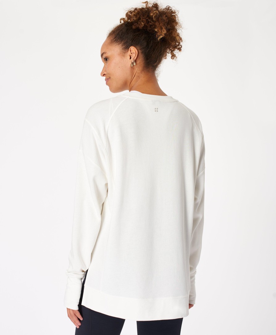 SWEATY BETTY Sweaters & Cardigans | After Class Crop Sweatshirt Sb5622C Lily-White