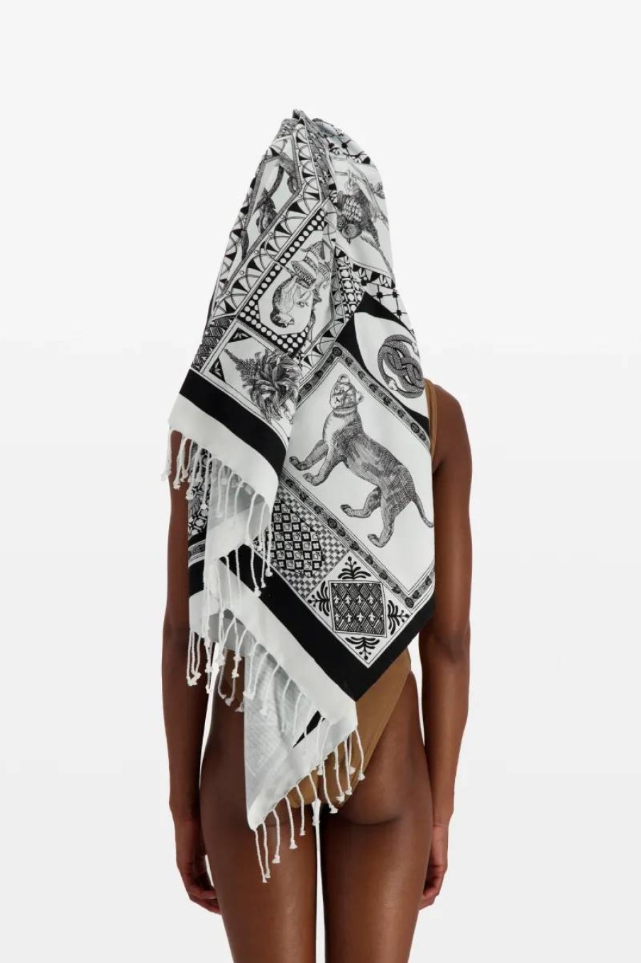 INOUI Shop Scarfs & Belts | Scarf Fouta 100 Barocco Fo17Bar00 White-Blanc