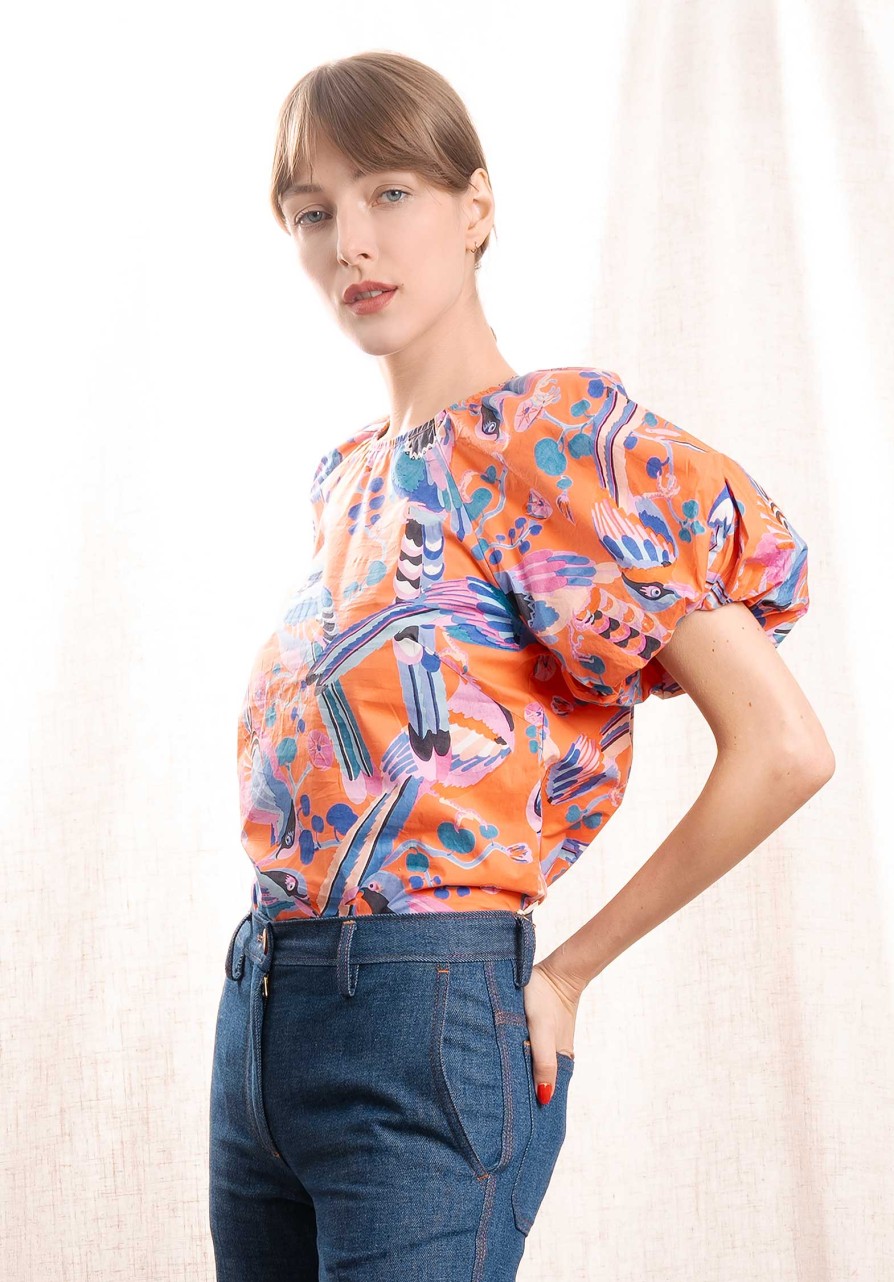 BANJANAN Tops & Shirts | Blouse Santos Top Coral