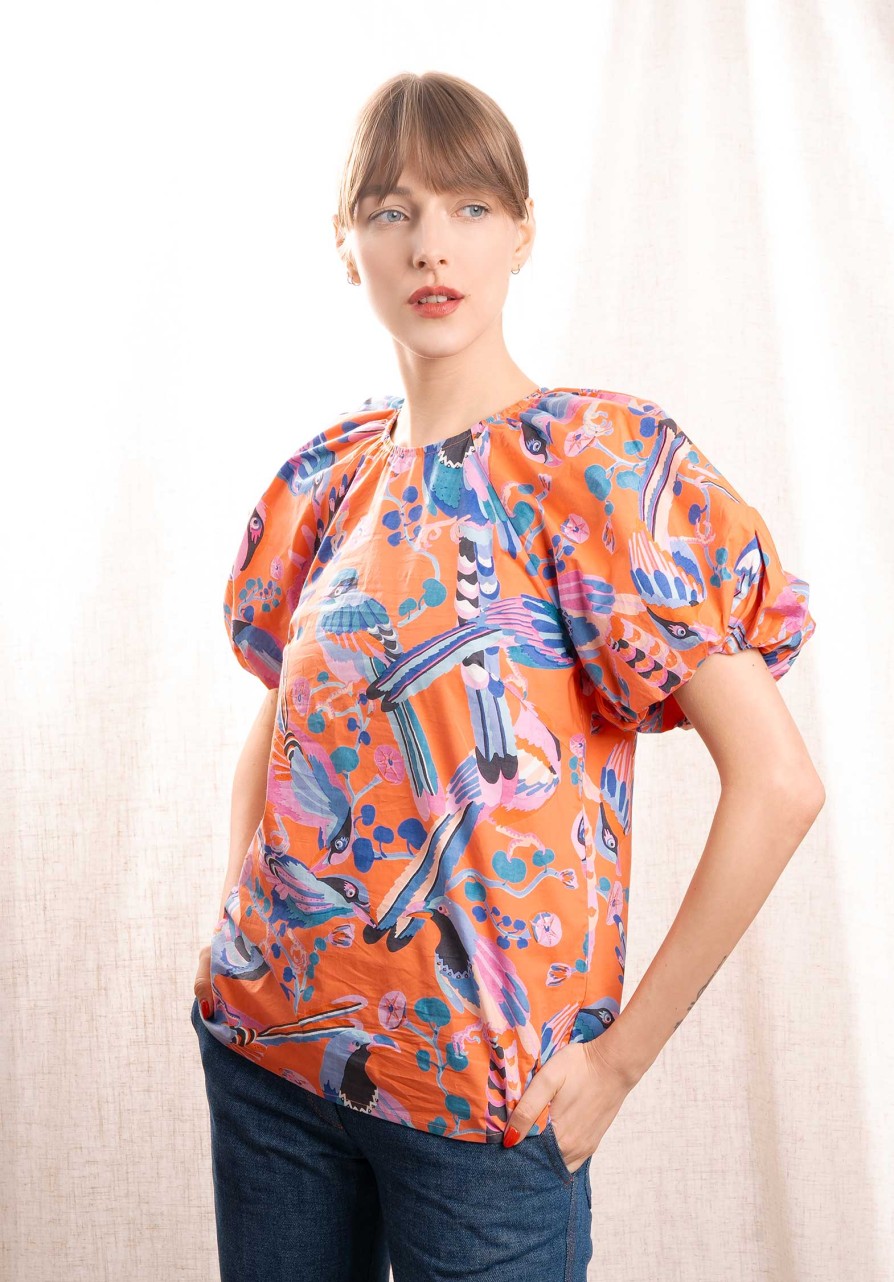 BANJANAN Tops & Shirts | Blouse Santos Top Coral