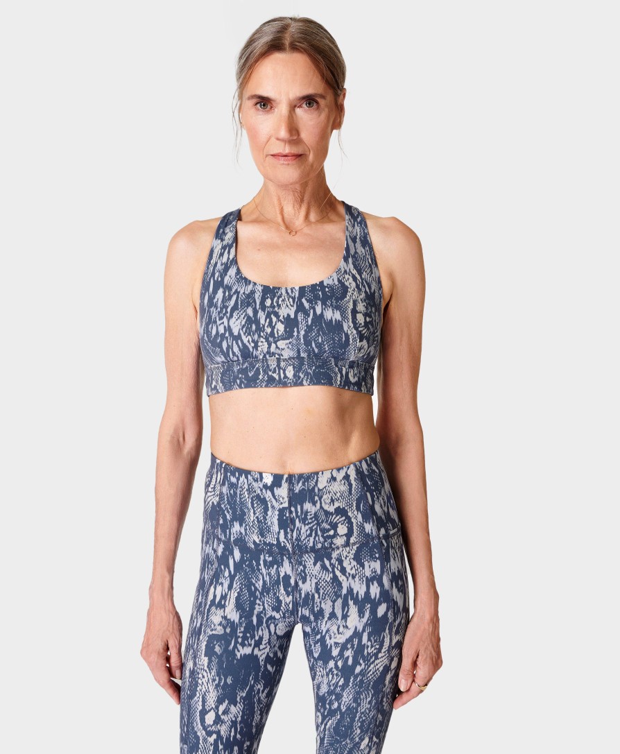 SWEATY BETTY Underwear | Super Soft Reversible Bra Sb8779A Bluesnakeprint-Neutr