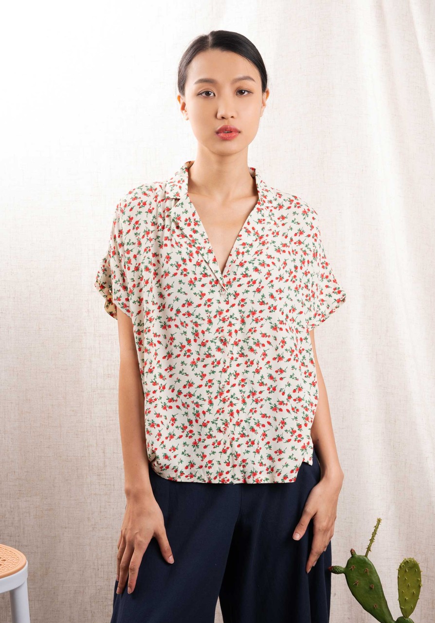 CLEMENCE Tops & Shirts | Shirt J91791 Ecru-Red