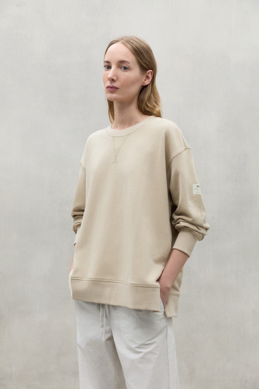 ECOALF Sweaters & Cardigans | Sweatshirt Mcwgastmoss0 Mossalf Sweat White-Sand