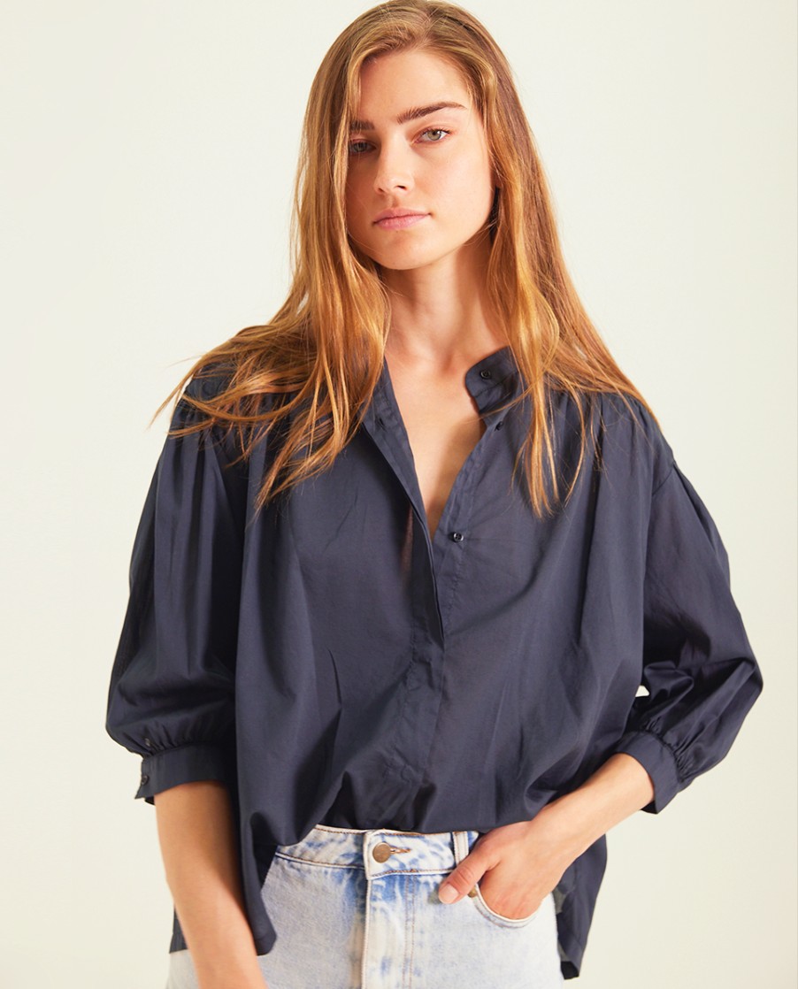 SACRECOEUR Tops & Shirts | Blouse Carla Carbon Carla Carbone Noir