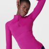 SWEATY BETTY Sweaters & Cardigans | Pro Run Half Zip Sb9321 Magenta-Fusion-Purpl