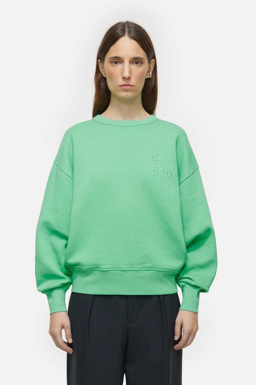 CLOSED Sweaters & Cardigans | Sweatshi Basic Crewneck C95495-472-Em Green-Kick