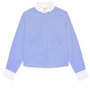 THE GREAT Tops & Shirts | Blouse T1247844 Pleated Tux Blue-Oxford-White