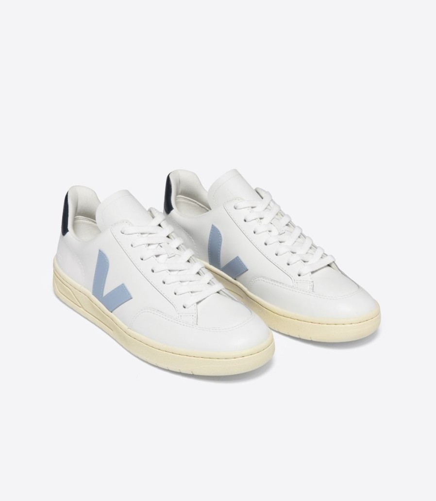 VEJA All Shoes & Socks | Sneaker V-12 Leather Xd0203302 White-Steel-Nautico