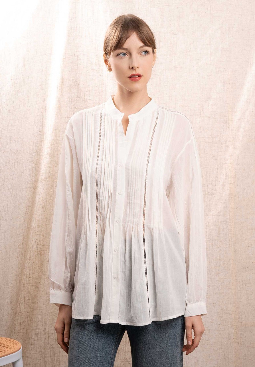 CLEMENCE Tops & Shirts | Blouse Kc809 Blouse White