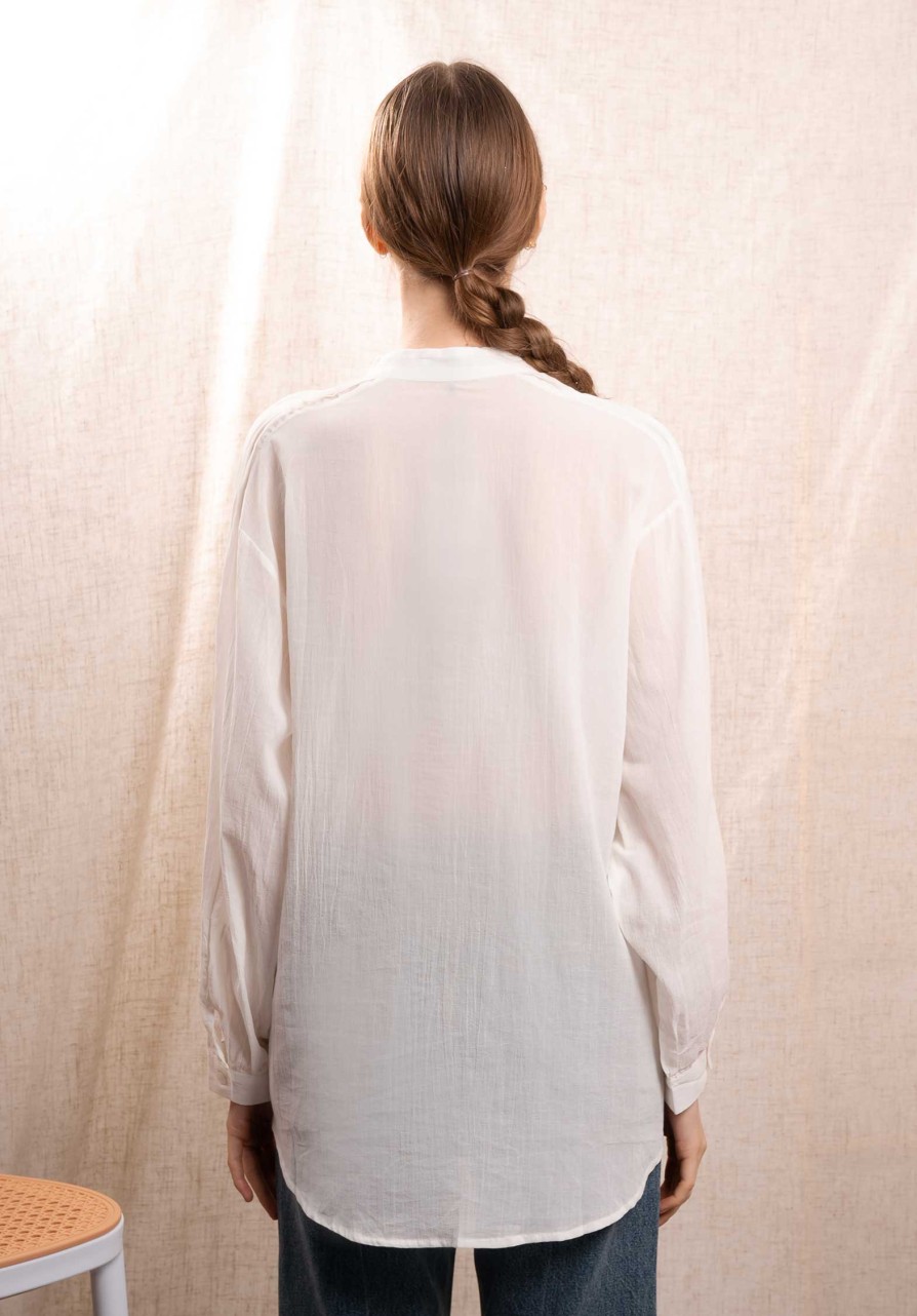 CLEMENCE Tops & Shirts | Blouse Kc809 Blouse White