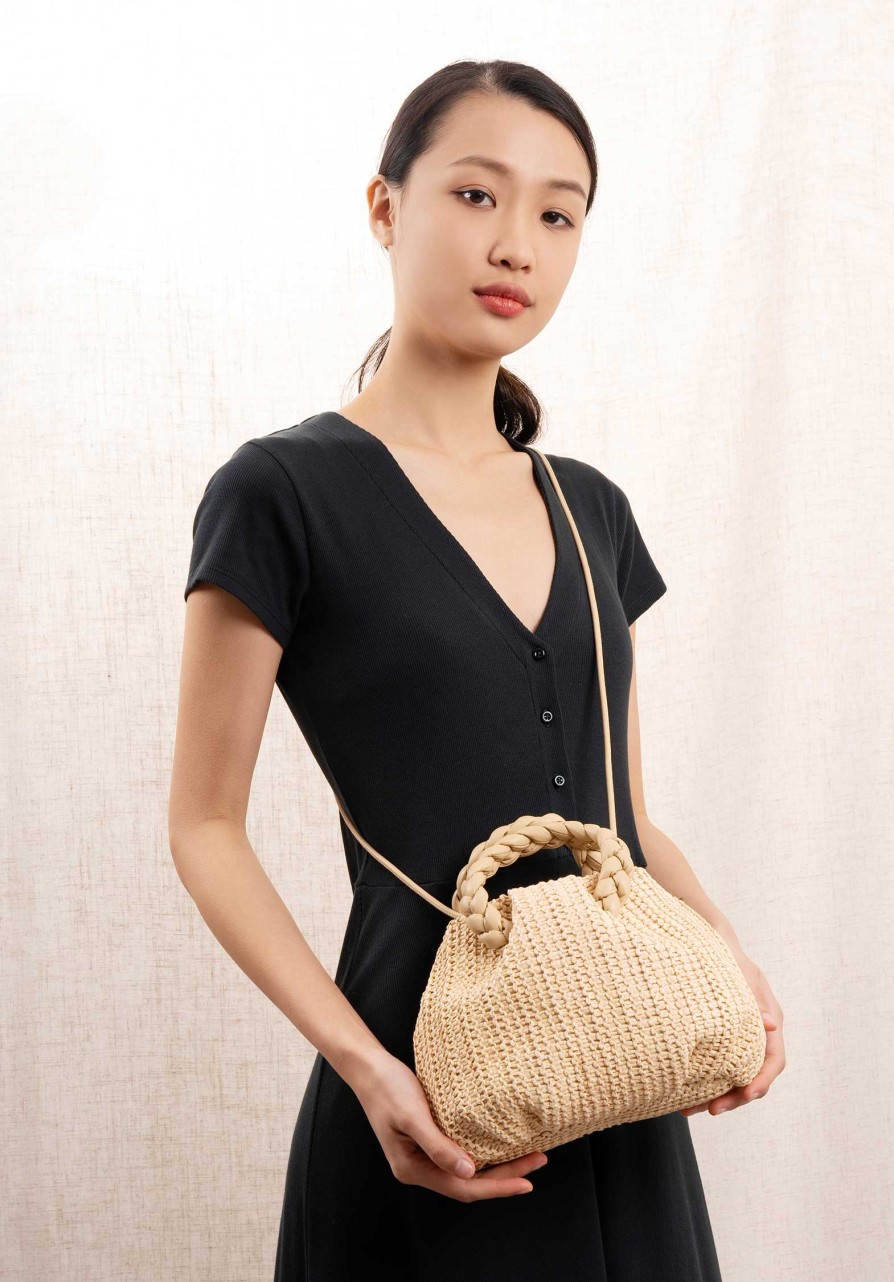 HEREU All Bags | Raffia Bombon M Raffia Natural