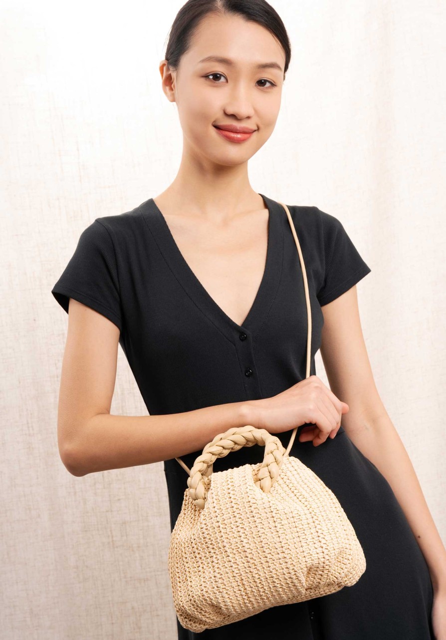 HEREU All Bags | Raffia Bombon M Raffia Natural