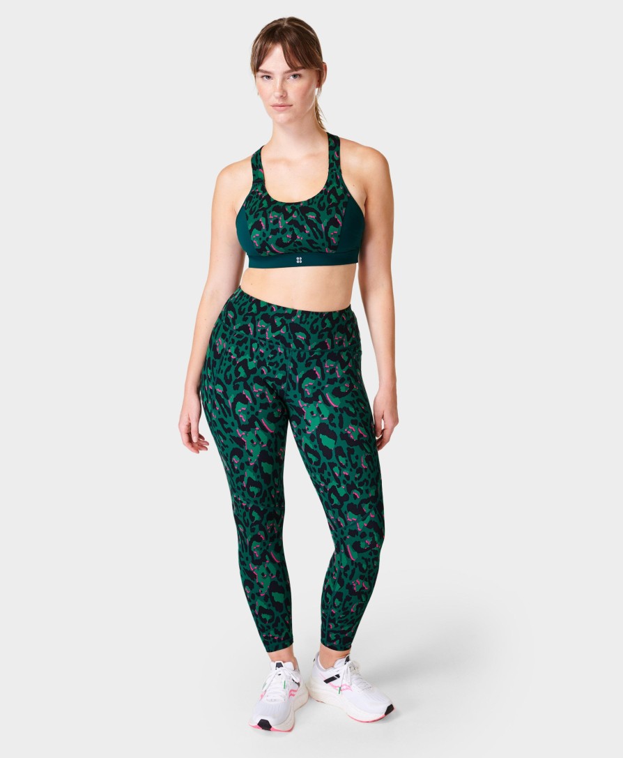 SWEATY BETTY Underwear | Power Medium Support Sports Br Sb8993Ca Green-Brushstroke-Le