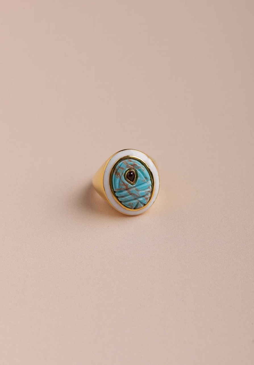 UNE A UNE All Jewelry | Ring Kenya 3Bkt Turquoise