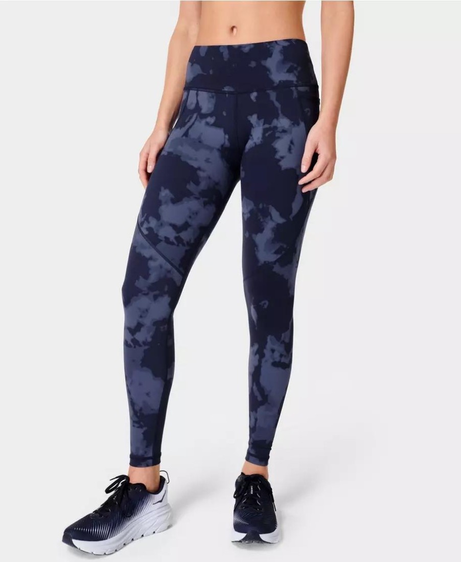 SWEATY BETTY Leggings | Power Workout Leggings Sb5400A Blue-Fade-Print