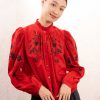 ALIX OF BOHEMIA Tops & Shirts | Blouse Rs24-An Annabel Cherry L Red