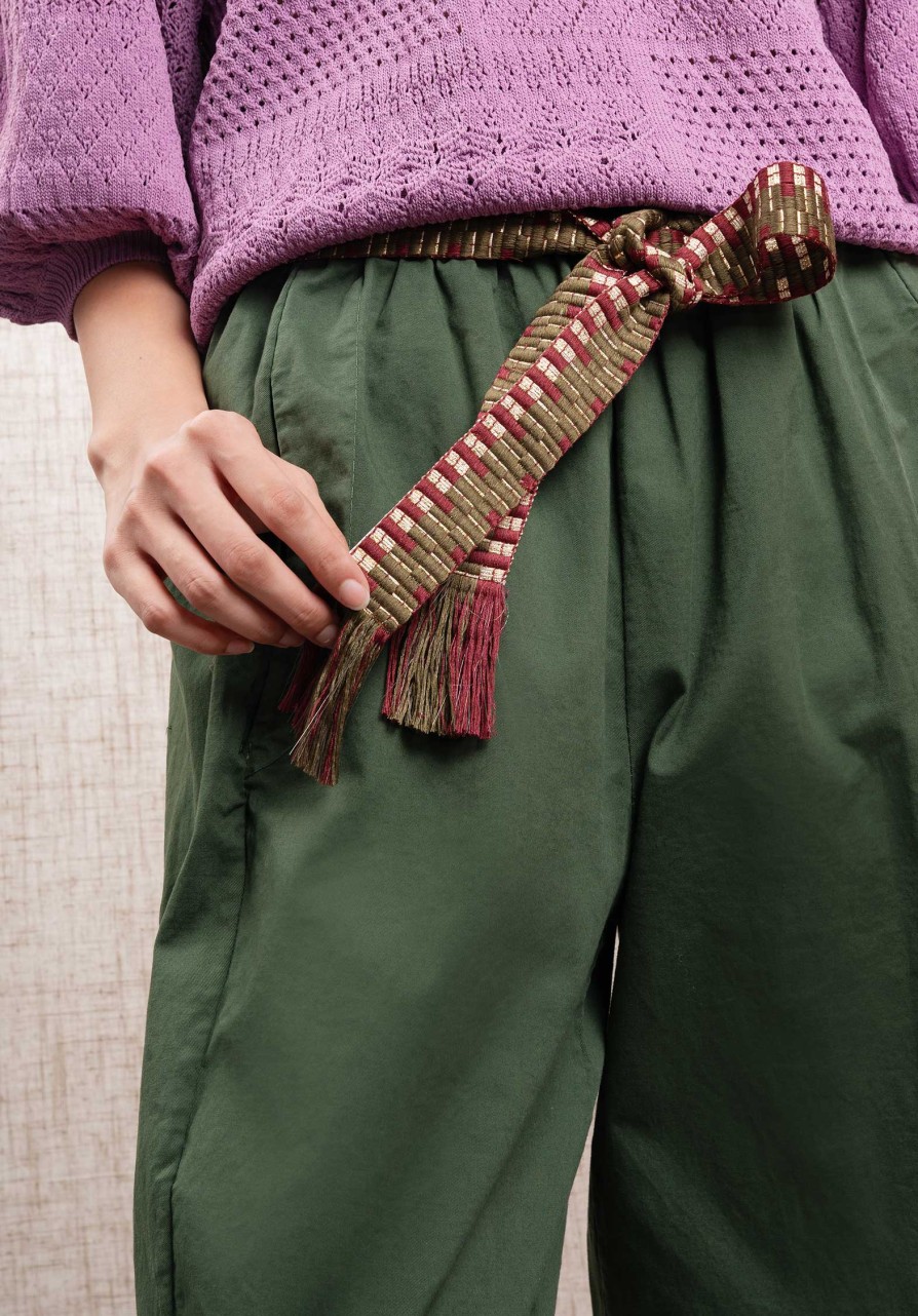 HARTFORD Shop Scarfs & Belts | Belt Alona Belt Baaa7 03-Khaki-Burgundy