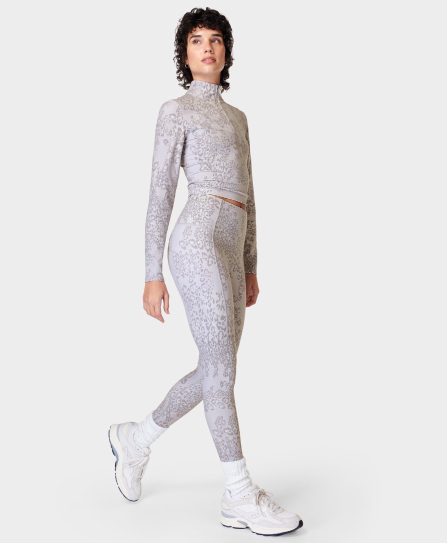 SWEATY BETTY Leggings | Super Soft 7/8 Yoga Leggings Sb6916A 78 Grey-Smokey-Leopard