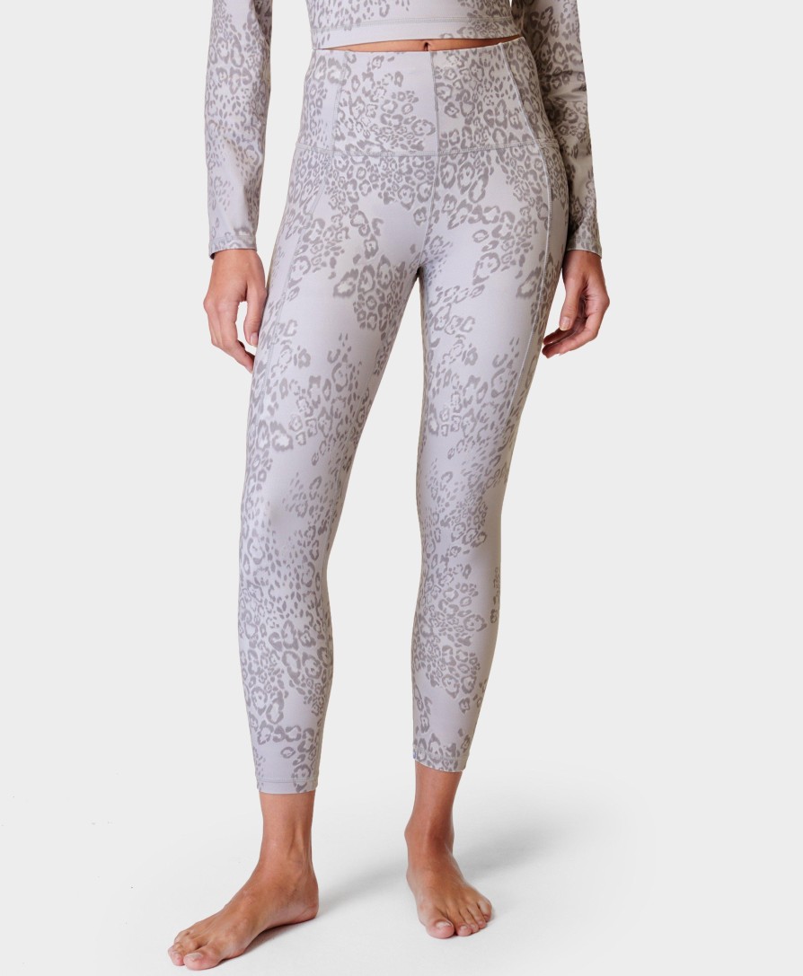 SWEATY BETTY Leggings | Super Soft 7/8 Yoga Leggings Sb6916A 78 Grey-Smokey-Leopard