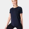 SWEATY BETTY Pants & Shorts | Breathe Easy Short Sleeve Top Sb8144 Navy-Blue