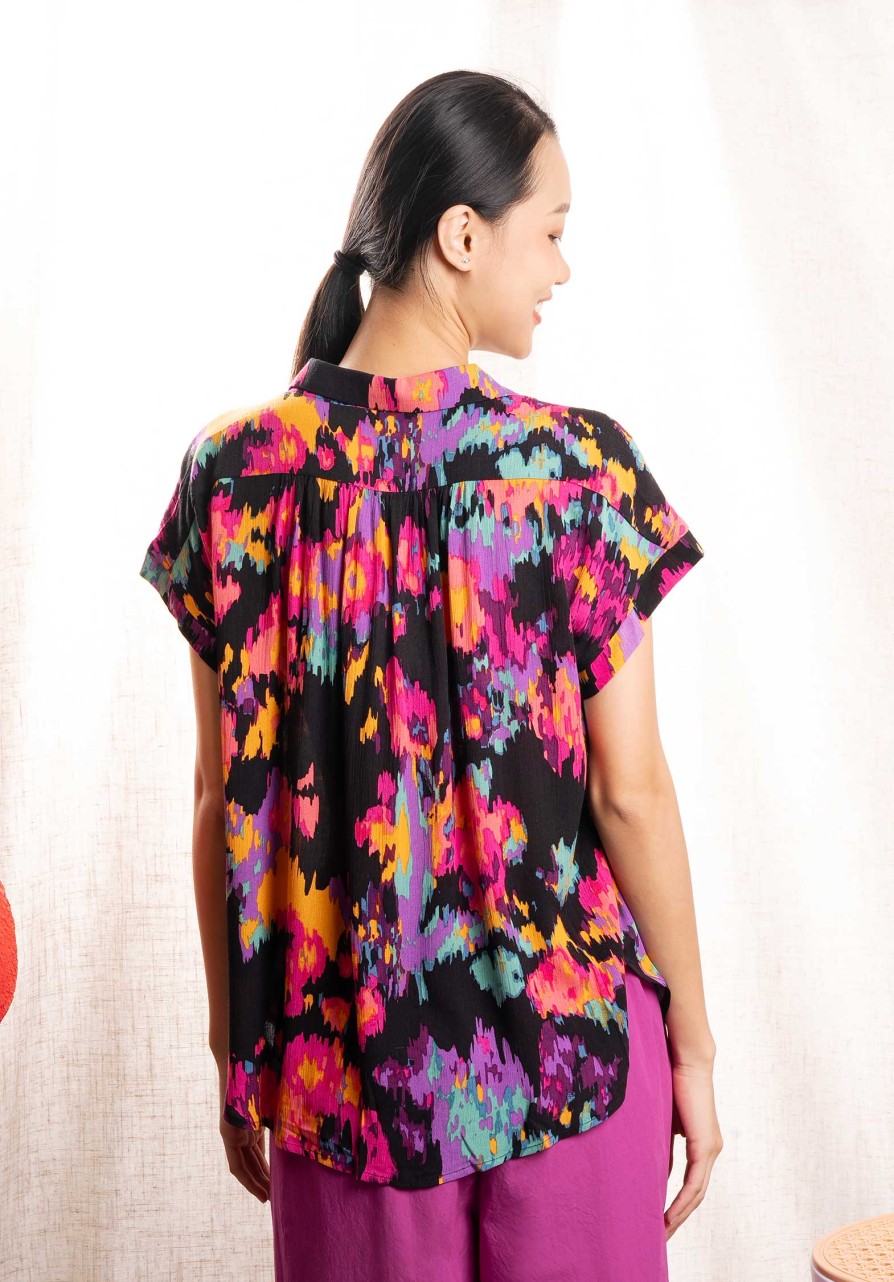 CLEMENCE Tops & Shirts | Shirt 65368 Black-Pink