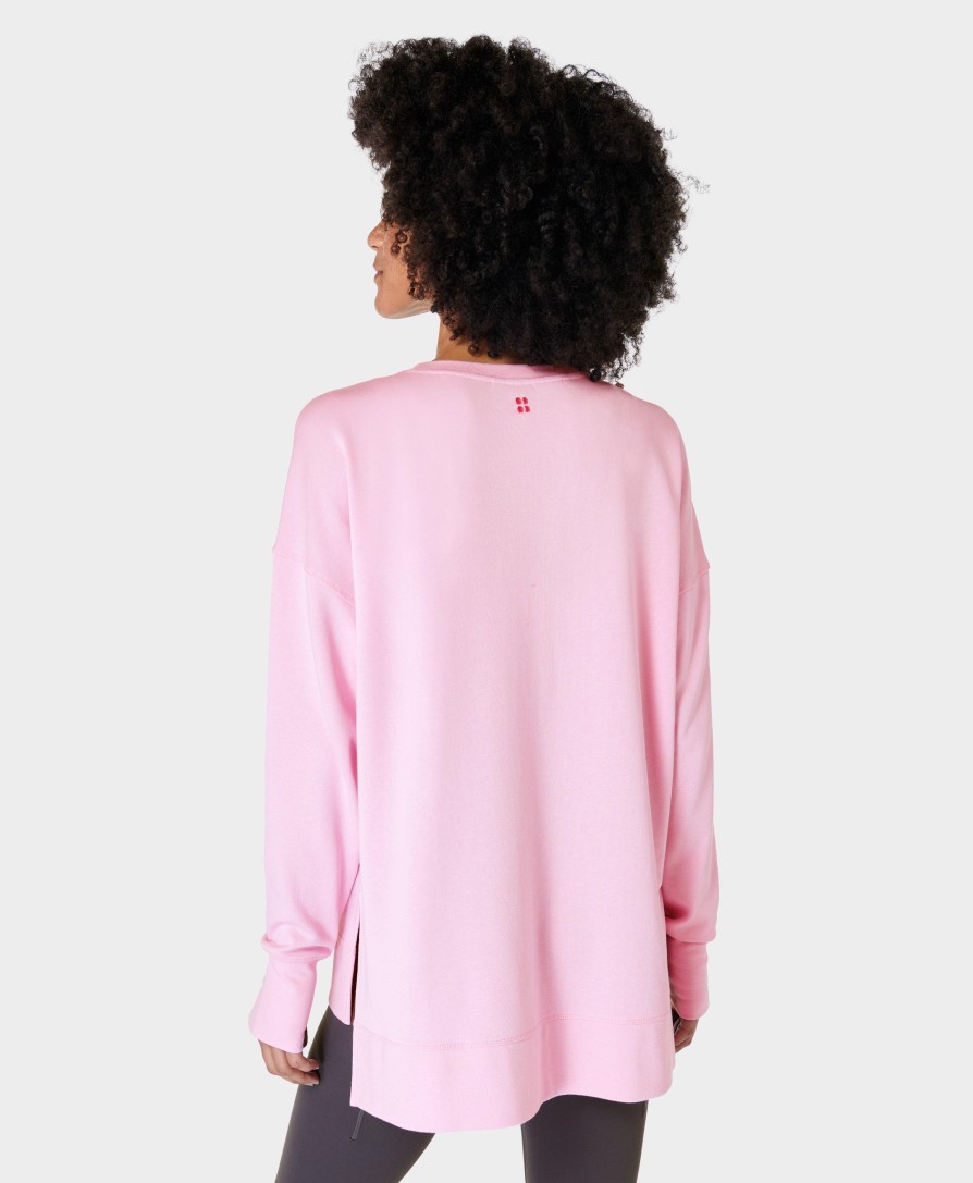 SWEATY BETTY Sweaters & Cardigans | After Class Longline Sweatshir Sb8985 Chalk-Pink