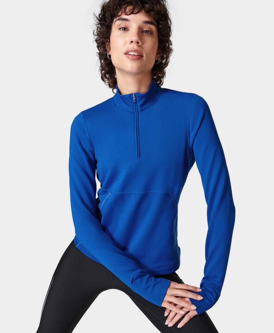 SWEATY BETTY Sweaters & Cardigans | Therma Boost Running Half Zip Sb9581 Lightning-Blue