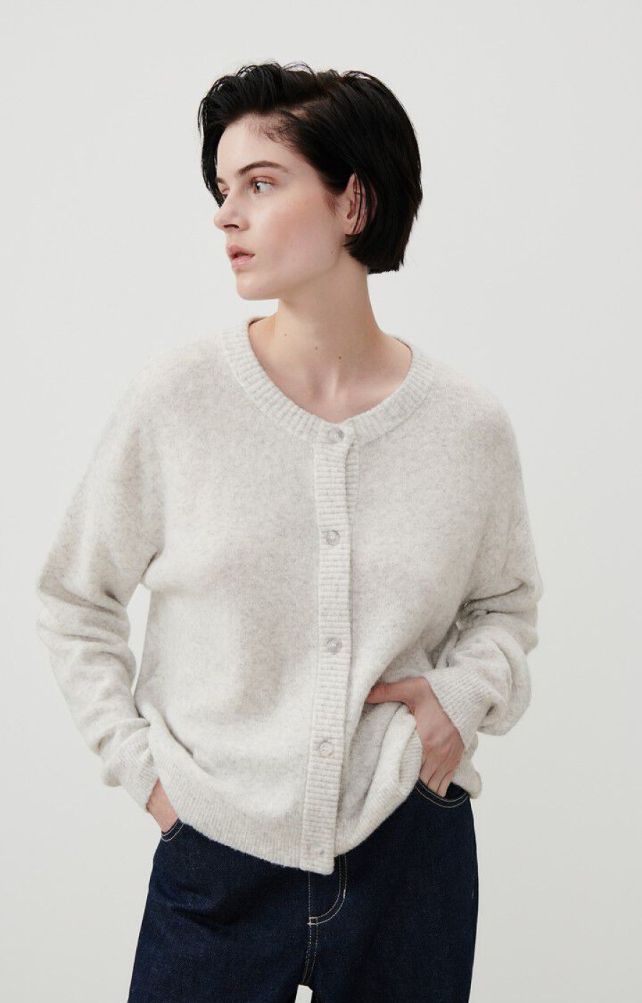 AMERICAN VINTAGE Sweaters & Cardigans | Cardigan Dam19E Heather-Gre