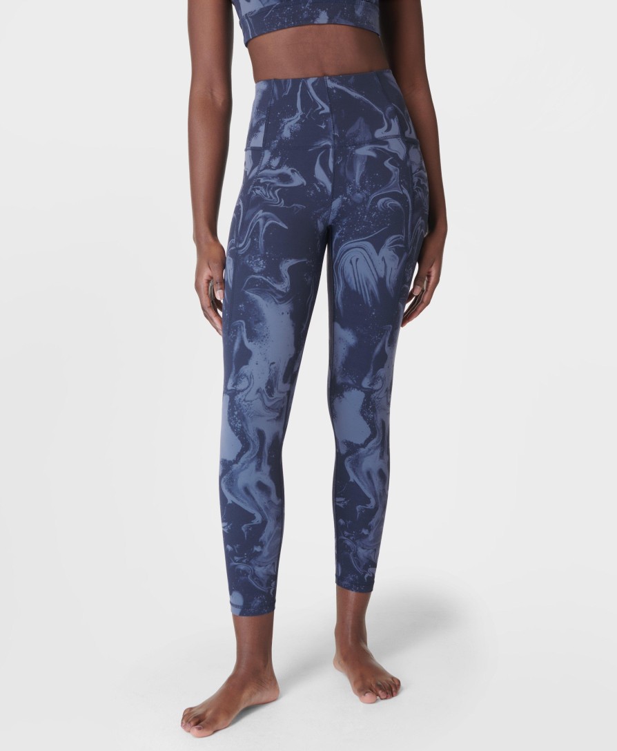 SWEATY BETTY Leggings | Super Soft 7/8 Yoga Leggings Sb6916A 78 Blue-Marble-Speckle