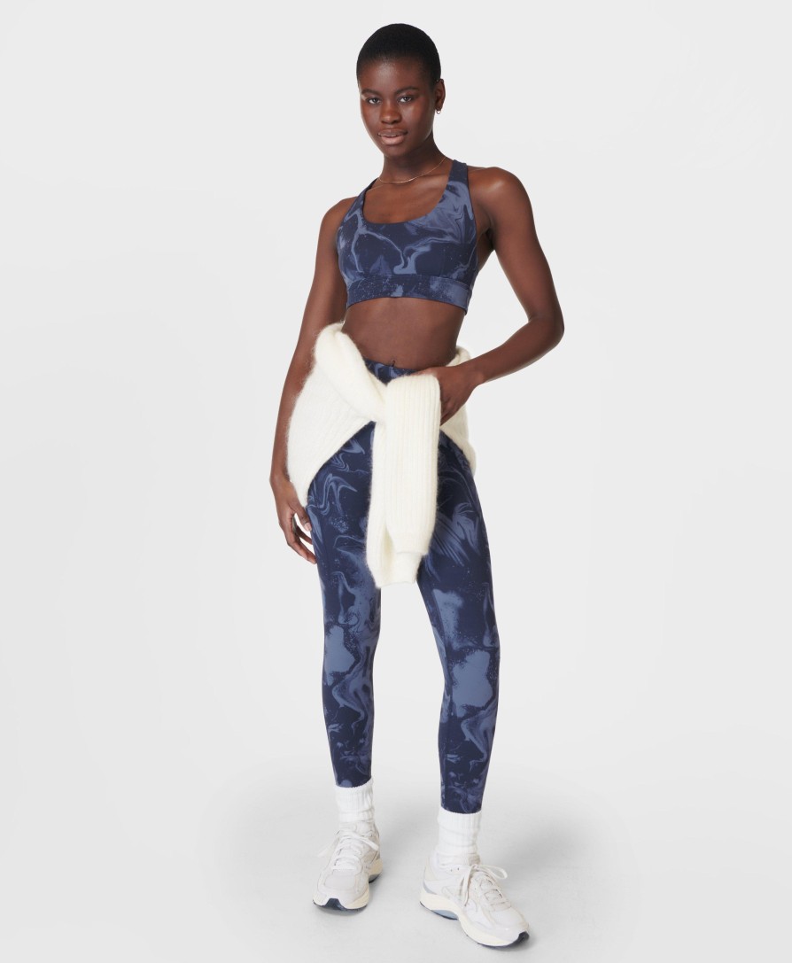 SWEATY BETTY Leggings | Super Soft 7/8 Yoga Leggings Sb6916A 78 Blue-Marble-Speckle