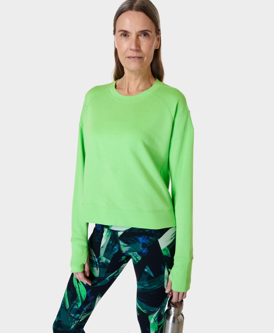 SWEATY BETTY Sweaters & Cardigans | After Class Crop Sweatshirt Sb5622C Zest-Green