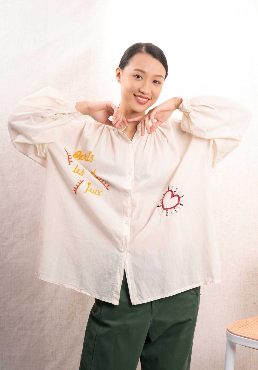 RUE MADAME Tops & Shirts | Blouse 18718 Off-White-Heart