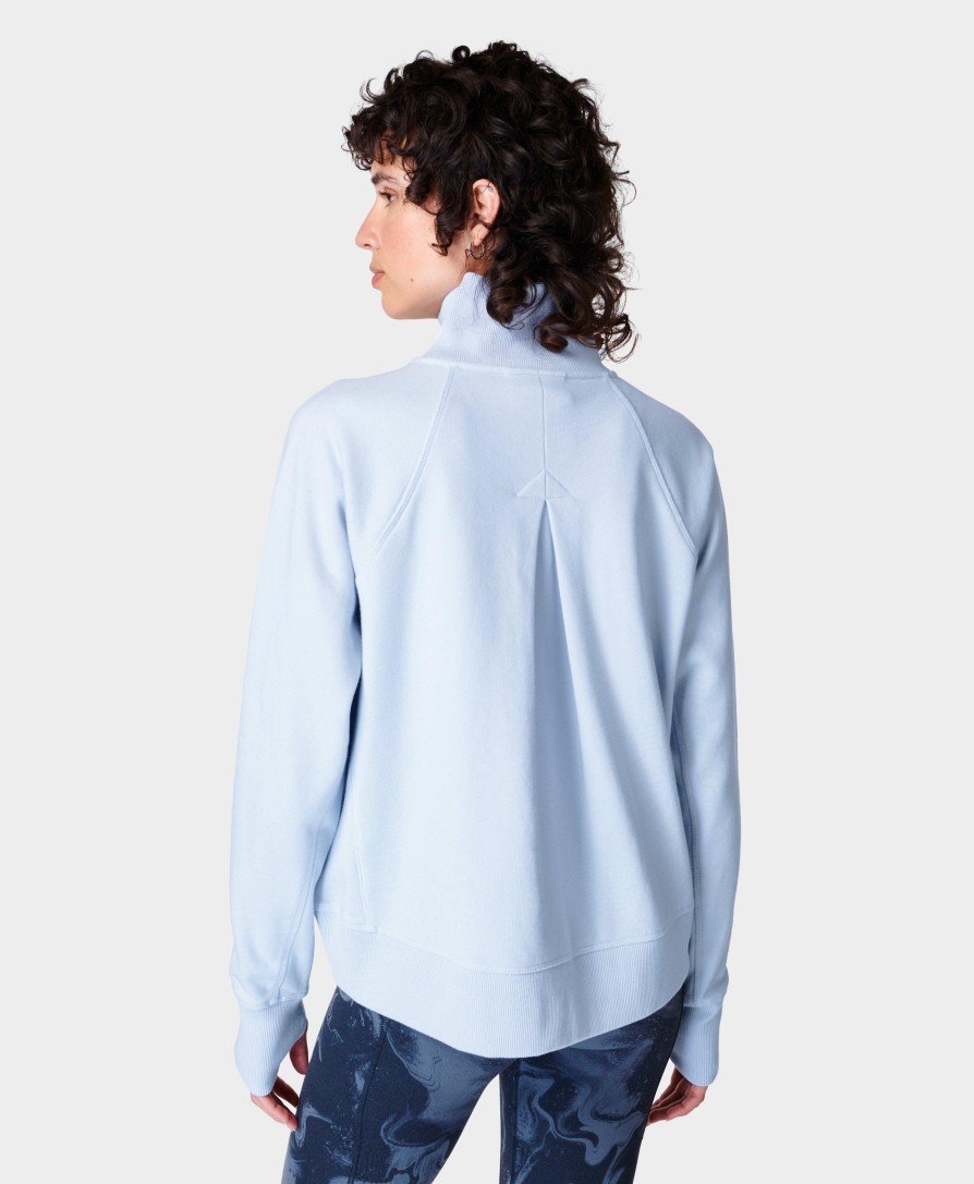 SWEATY BETTY Sweaters & Cardigans | Revive Rib Half Zip Sb8937 Salt-Blue