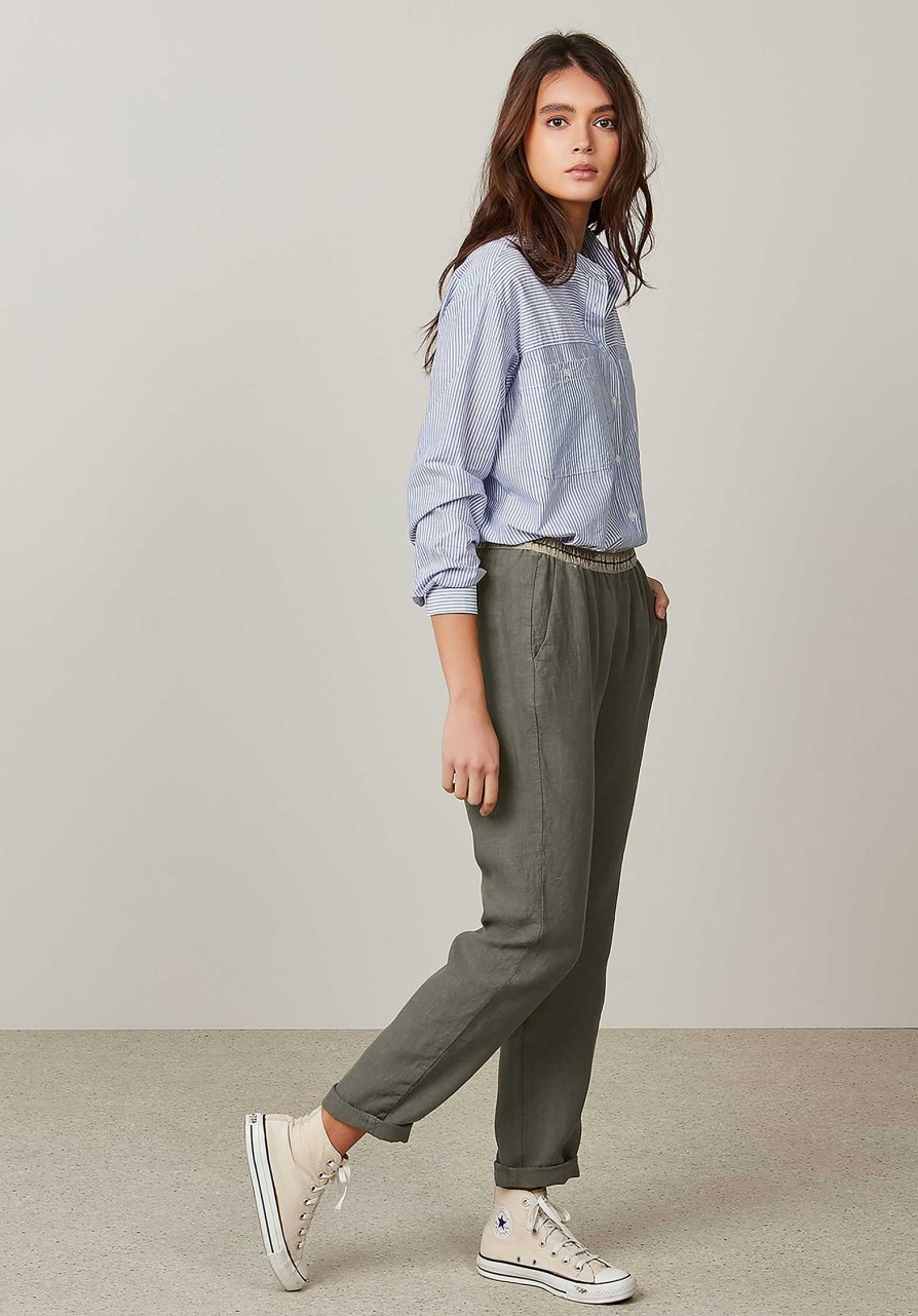 HARTFORD Pants & Shorts | Pants Pirouette Linen 35-Army