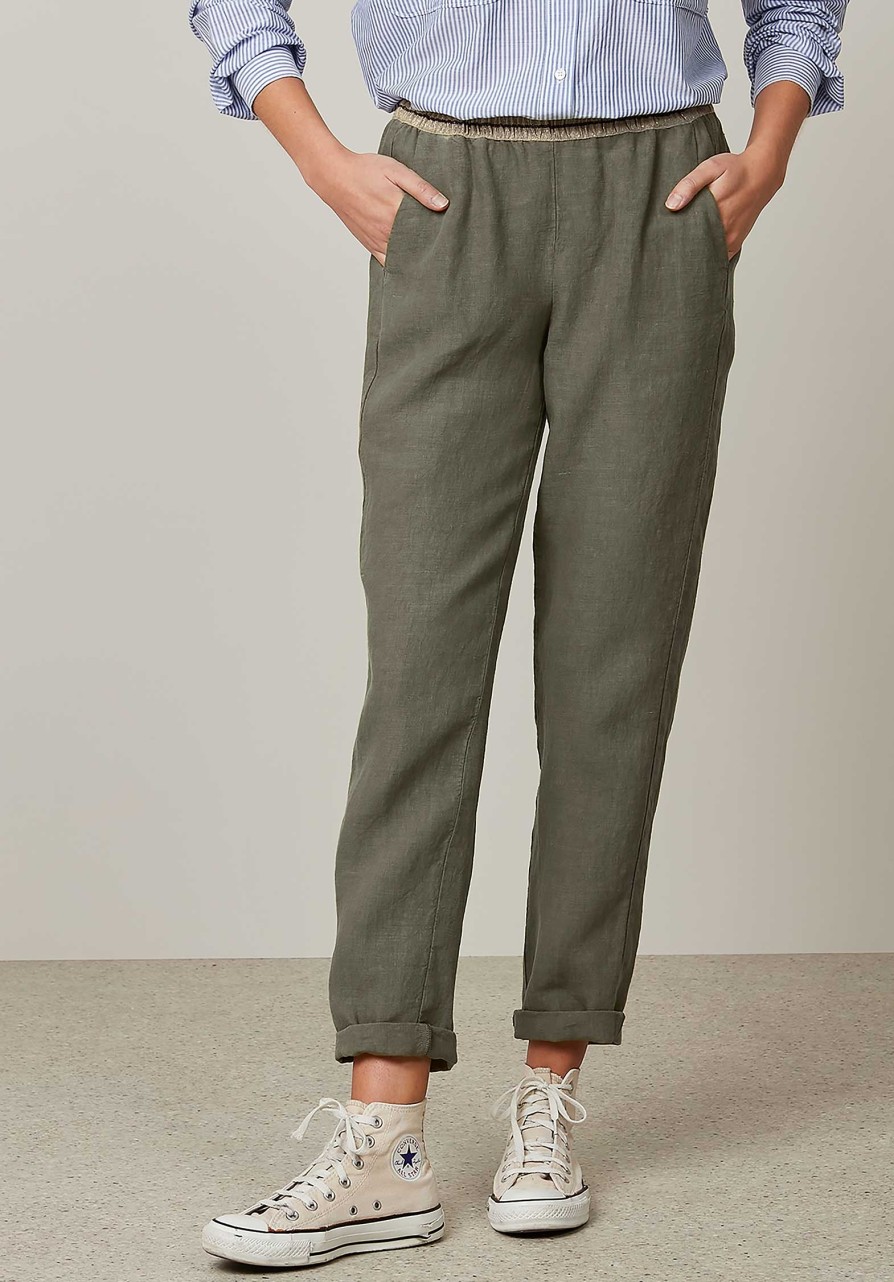 HARTFORD Pants & Shorts | Pants Pirouette Linen 35-Army